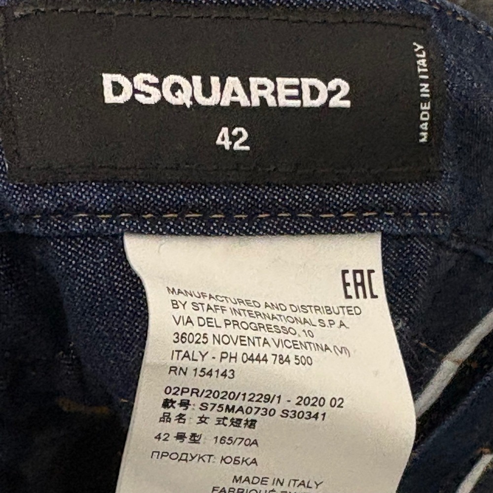 DSQUARED2 Denim Mini Skirt Women's Size 42 US 6 Dark Wash - Picture 12 of 16